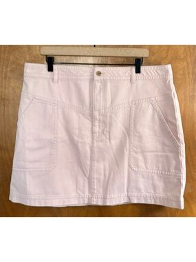 Banana Republic Pastel Pink Mini Denim Skirt NWT 18 Country Western Rodeo Boho